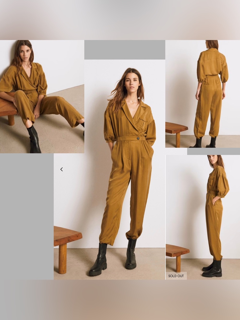 BA&SH Bash Aida Camel Olive Jumpsuit